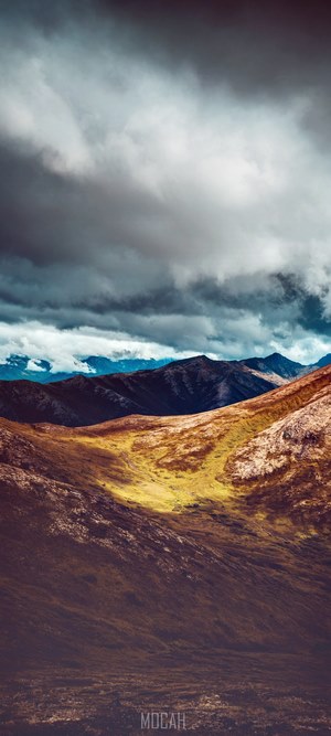 Mountain landscape with dramatic clouds