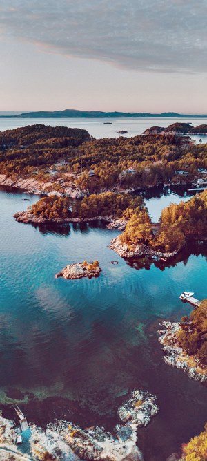 Norwegian Archipelago with Islands and Water