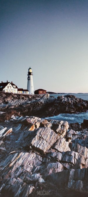 Portland Head Light lighthouse on rocky coast