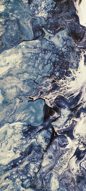 Abstract blue and white fluid art pattern