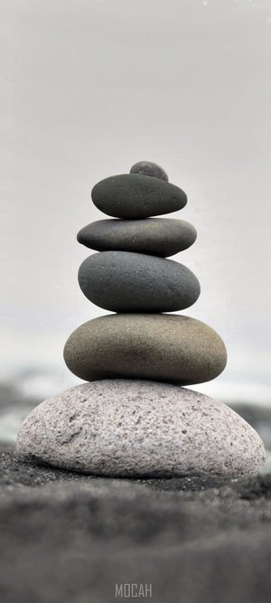 Stacked stones on a beach