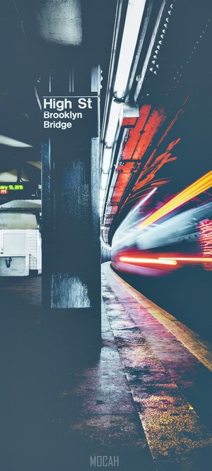 High St Brooklyn Bridge Subway Station Train Motion Blur