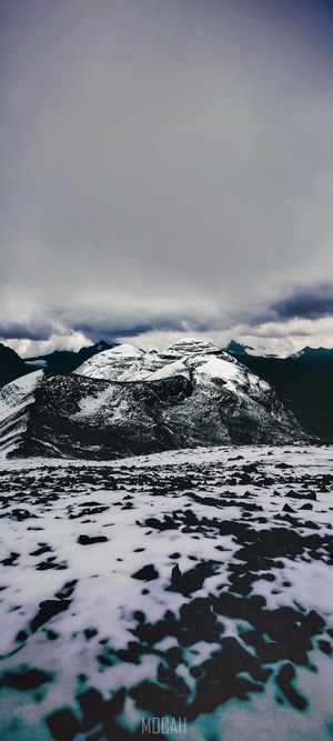 Snowy mountains on Chacaltaya in Bolivia