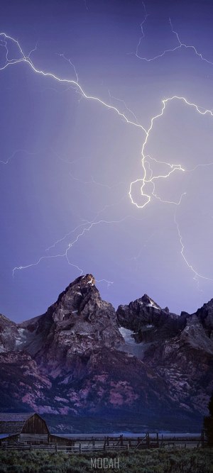 Lightning over the Grand Tetons