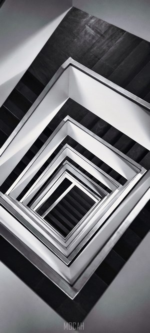 Abstract geometric pattern of a modern staircase