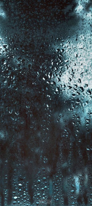 Water droplets on a dark surface