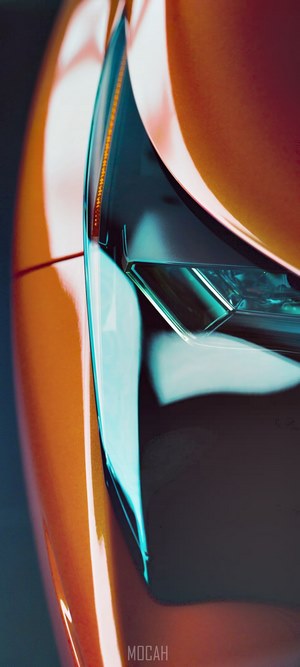 Orange car headlight detail