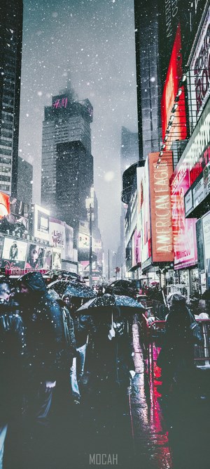 Times Square, New York City, in the Snow