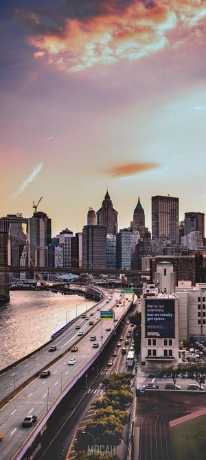 New York City Skyline with Brooklyn and Manhattan Bridges