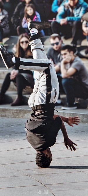 Breakdancer performing on New York street