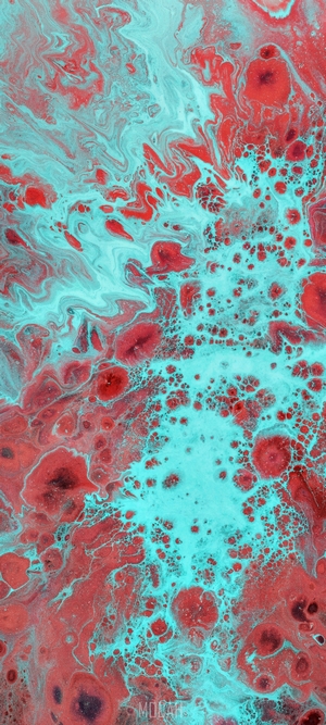 Abstract Red and Teal Fluid Art Pattern