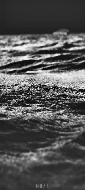 Ocean waves at dusk