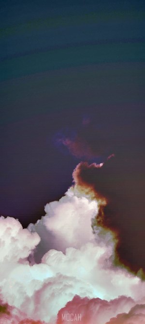 Clouds and smoke with pink and blue hues