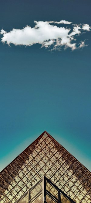 Louvre Pyramid with Cloud