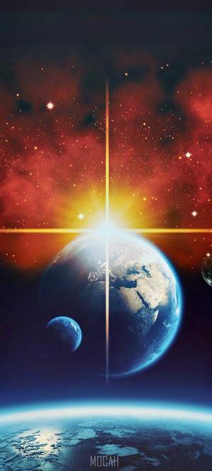Space Scene with Planets and Nebula