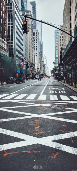 New York City Street with Traffic and Buildings