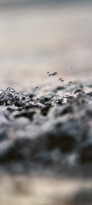 Close-up of water splashing with tiny droplets