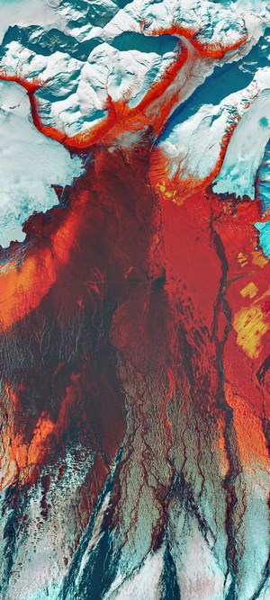 Red Glacier in Snowy Mountains