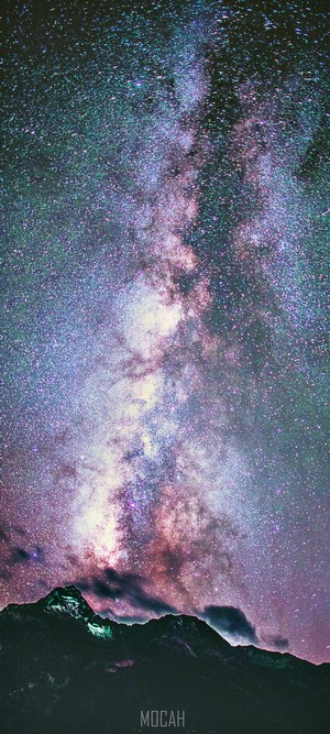 Milky Way Galaxy over Mountains at Night