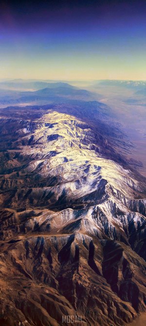Aerial View of Snow-Capped Mountain Ridge