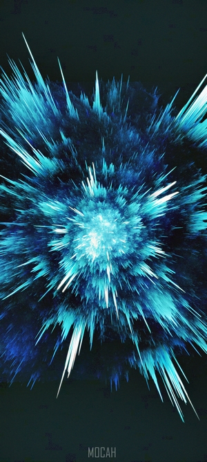 Abstract blue explosion with dark background