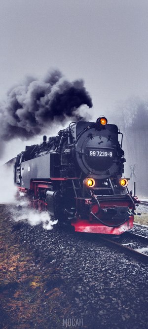 Steam locomotive 99 7239-9 on tracks