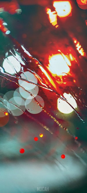 Abstract Water and Light Bokeh in Red and Blue