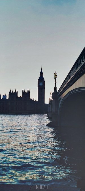 Big Ben and Westminster Bridge over River Thames in London