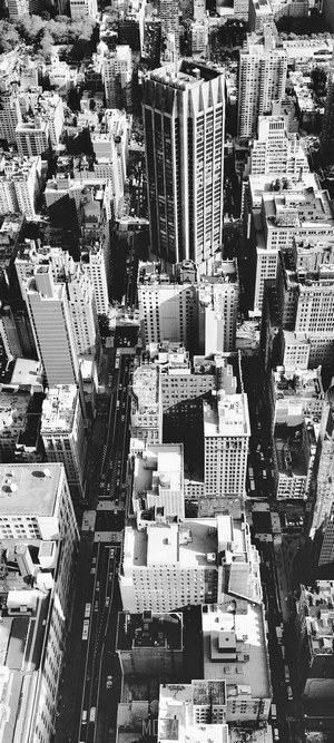 Aerial view of New York City skyscrapers