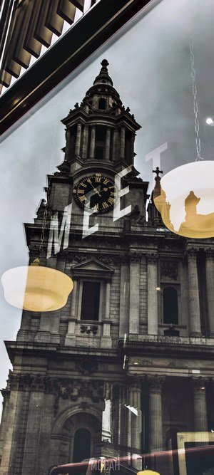 St. Paul's Cathedral with "MEET" reflection