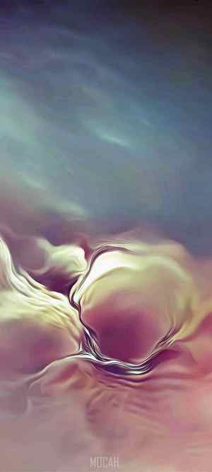 Abstract fluid art with pink and blue tones