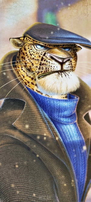 Leopard in a Hat and Coat