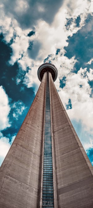 CN Tower against a cloudy sky