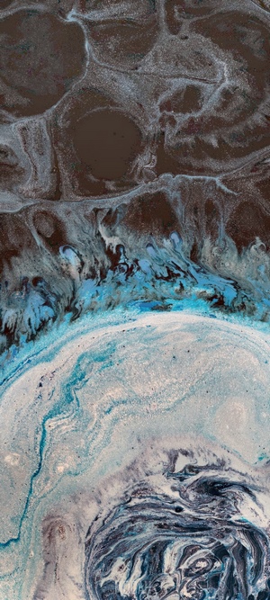 Abstract blue and brown fluid art
