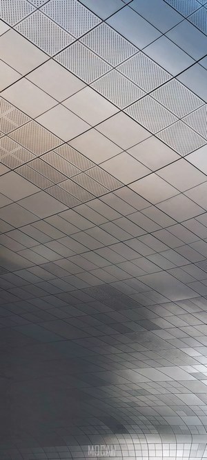 Ceiling architecture with diamond pattern