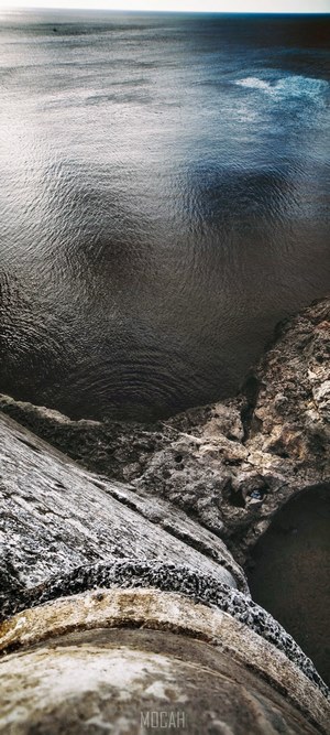 Ocean waves and rocky shore