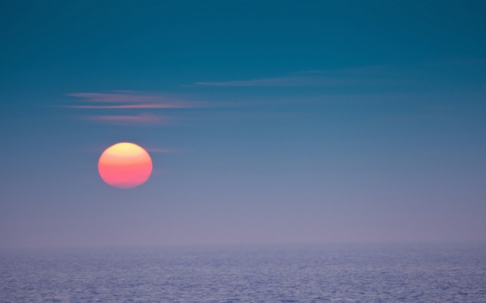 Sun setting over the ocean
