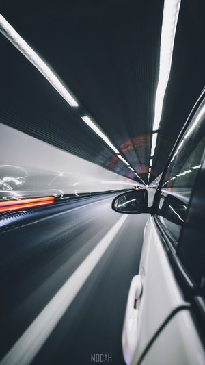 #291842 long exposure photo of a white car driving through a tunnel