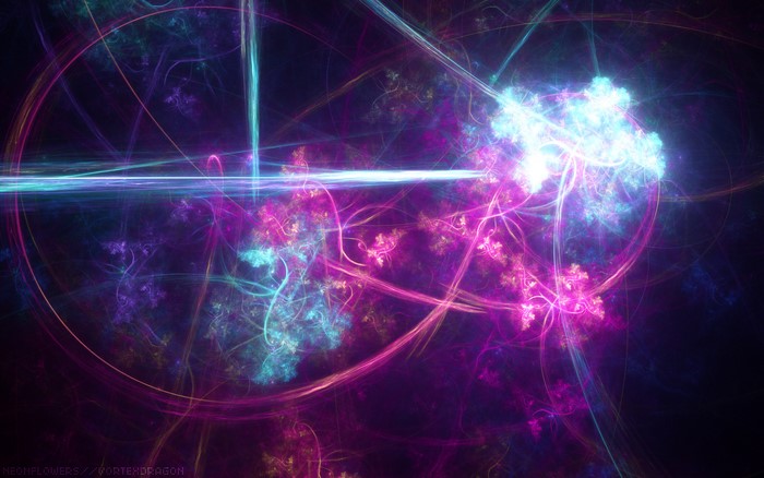 Abstract fractal art with neon colors