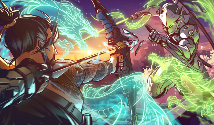 Genji and Hanzo from Overwatch