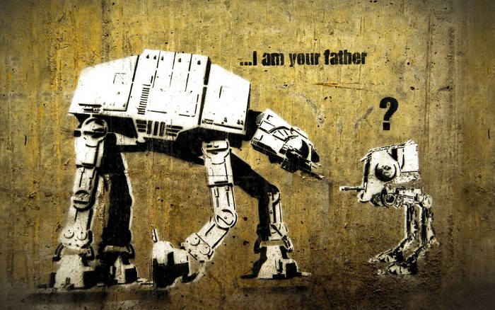 Star Wars AT-AT and AT-ST graffiti