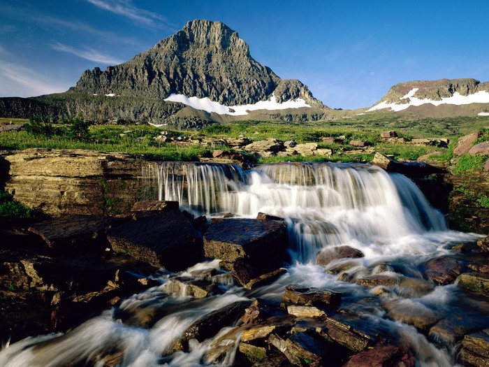 Waterfall in Glacier National Park, Montana