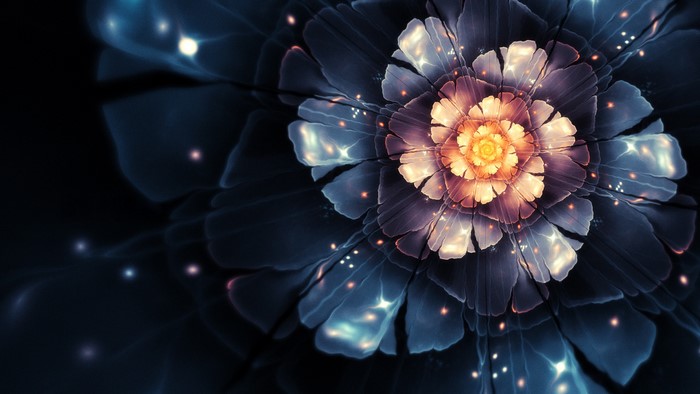 Fractal Flower with Glowing Petals
