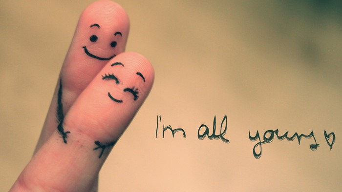 Finger couple with "I'm all yours" text