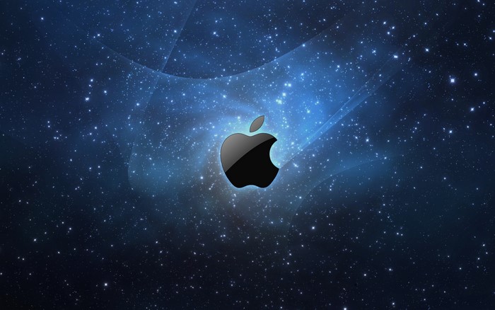 Apple Inc. logo on a starry background