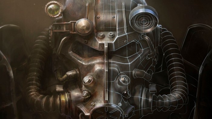 Fallout 4 Power Armor Helmet Wireframe
