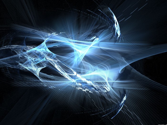 Abstract blue light fractal art