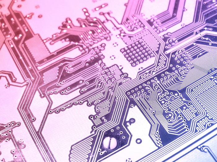 Close-up of a printed circuit board