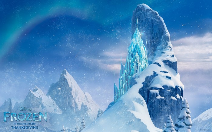 Disney's Frozen Ice Castle in Snowy Mountains