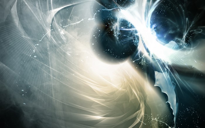 Abstract CGI light streaks and particles